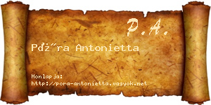 Póra Antonietta névjegykártya