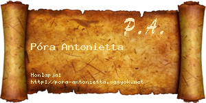 Póra Antonietta névjegykártya